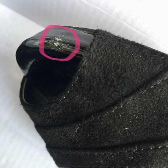 Aldo Black Suede Fororssa peep toe pumps Sz 36 / 6 - Picture 8 of 8